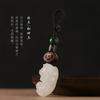 Pingente Original de Jade Branco DIY Fu Lu Xiaoxiao estilo antigo para chave de carro, ornamentos criativos retrô para bolsas masculinas e femininas