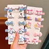 Pasadores de Pelo de Dibujos Animados para Niños Sanrio Tela Todo Incluido No Daña el Cabello Pasadores de Pelo Bebé Lindos Accesorios para el Cabello Kuromi Accesorios para la Cabeza Venta al por Mayor