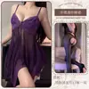 Lobe Deseo Puro Lencería Sexy Escote Bajo Con Aros Apasionada Seductora Abertura Frontal Malla Transparente Camisón Sin Quitar para Mujer