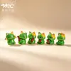 Figura creativa de gato de la fortuna verde para micro-paisajismo, accesorio de decoración DIY, mini adorno para escritorio y coche