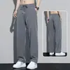 Pantalones Deportivos de Seda Helada Finos para Hombre de Verano, Pantalones Casuales Sueltos de Secado Rápido, Pantalones Largos Rectos tipo Jogger para Hombre