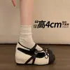 Zapatos de Mujer Mary Jane con Tacón Oculto y Lazo, Bailarinas Nuevas Otoño 2026, Estilo Francés, Zapatos Pequeños de Piel para Faldas