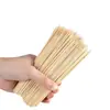 Brochetas desechables para barbacoa, brochetas para salchichas, brochetas de espino confitado para picnics y campamentos al aire libre, brochetas de bambú para uso comercial y doméstico