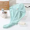 Toalha de Cabelo Feminina de Secagem Rápida, Forte Absorção de Água, Secagem Rápida, Touca para Cabelo, Toalha Absorvente para Cabelos Longos, Touca de Banho de Urso de Camada Única, Atacado