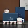 Set de Té de Jade Estilo Chino de Alta Gama Cerámica Una Tetera Cuatro Tazas Evento de Reunión Anual de Empresa Regalo de Negocio