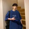 Camiseta sin género para hombre verano 220g peso pesado marca de moda algodón puro cuello pequeño alto gramaje mangas cortas americanas cinco
