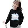 Camiseta Moderna de Manga Larga para Niños Mayores, Atuendo de Otoño para Bebés, Nueva Camiseta de Algodón Puro para Niñas de Primavera y Otoño, Camiseta Básica para Niños