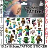 Comercio Transfronterizo Minecraft Juego de Bloques Tatuajes Temporales Calcomanías de Transferencia de Agua Desechables Calcomanías para Fiesta de Cumpleaños