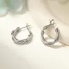 Pendientes de Aro Retorcidos Geométricos para Mujer, Estilo Retro 2025 Nuevo, Estilo Hong Kong, Gama Alta, Elegantes, de Nicho, Lujo Ligero, Pendientes Transfronterizos