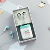 Kiki-379 Agujero Redondo Pin de 3.5 mm Controlado por Cable Dibujos Animados Lindos Caja de Almacenamiento Auriculares Adecuados para Teléfonos Móviles con Agujero Redondo Android