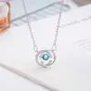 Colar Duplo C com Diamante Azul Dinâmico, com Acabamento de Luxo, Design Exclusivo, Pingente Estilo Cool, Novo Modelo 2022, Simples e Elegante para Mulheres