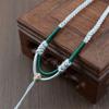 Cuerda colgante tejida a mano sin nudo, cuerda de collar tejida entera, jade esmeralda, cuerda de carga alta, cuerda de cuello tejida a mano