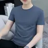Selecione Camiseta Casual de Verão de Manga Curta Simples com Gola Redonda e Corte Slim para Homens e Mulheres, Barata e com Bom Custo-benefício, Cor Sólida