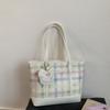 Bolsa de Ombro Feminina Feminina 2025 Novo Estilo Bolsa Tote Fashionável Grande Capacidade Xadrez de Axila Bolsa para o Dia a Dia