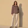 Abrigo de Lana Casual Heying Otoño/Invierno 2026 con Cuello Solapa Abrigo Corto de Lana para Mujeres Petites Top de Lana Doble Cara para Mujeres