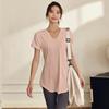 Roupas de ioga femininas soltas de manga curta casual esportes Top de comprimento médio Roupas de ginástica Camiseta com capuz Roupas de ginástica Verão