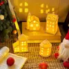 Árbol de Navidad Cerámico Transfronterizo con Luces, Adornos de Casa Pequeña, Luces de Navidad Estilo Nórdico Ins, Decoraciones Navideñas