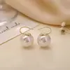 Brincos de gancho de pérola francesa de alta qualidade, simples, com temperamento, para mulheres, treme, explosões, brincos curinga elegantes, uma geração de cabelo