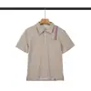 Nueva Camisa Polo Tb de Estilo Veraniego 2026 para Hombre con Decoración de Cinta Roja, Blanca y Azul, Camiseta Suelta de Manga Corta Estilo Universitario
