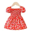 Vestido Estampado de Verano Elegante 2026 para Niñas, Vestido Coreano de Manga Corta con Margaritas, Vestido de Princesa para Bebé