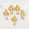 Material de acessórios de joalheria semiacabados atacado pingente de ouro colar DIY pingente de metal cruz pulseira pingente