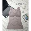 Camiseta térmica de renda com decote em V, alça de renda sexy, roupa íntima sem marcação, colete térmico confortável, corte justo, base versátil