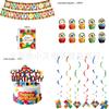 Tema de bloco de construção Decoração de festa de aniversário infantil Bandeira Balão Inserção Conjunto de suspensão