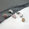 Arete de Titanio F136 con Estrella Iridiscente de Cinco Puntas, Stud para Hélice Auricular de Vidrio, 23 Joyas de Piercing de Aleación de Titanio con Stud para Labio de Superficie Brillante en Forma de Luna