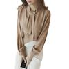 Blusa de gasa de manga farol suelta de color liso, nueva moda primavera/otoño 2026 para mujer, top elegante de manga larga, camisa estilo coreano