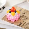 Llavero de gofre de simulación, comida, pastel, caricatura, lindo llavero, joyería, accesorios de pegamento de crema