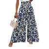 Pantalones de Verano Finos Casuales Estilo Bohemio Transfronterizos, Adelgazantes Holgados de Seda de Hielo con Caída, Pantalones Falda de Pierna Ancha para Mujer