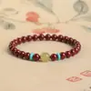Novo Bracelete de Jade Hetian Chinês com Cinábrio para Homens e Mulheres, Minério Original Areia Dourada Roxa Pulseira de Contas Budistas Contas de Oração Joia Atacado