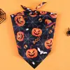 Baberos de Halloween para Mascotas Transfronterizos, Pajaritas para Perros y Gatos, Bufandas para el Cuello con Estampado de Calabaza y Fantasma para Decoración de Fiestas Festivas