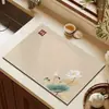 Estilo Nacional Nuevo Estilo Chino Tapete Drenante para Encimera de Cocina Tapete Absorbente de Agua de Lodo Diatomeico Secado Rápido Tapete para Taza de Té Aislamiento Térmico Tapete de Mesa Posavasos