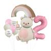 Set de Globos de Película de Aluminio Digital de Oso de Pastel Mágico Decoración de Escena de Fiesta de Cumpleaños para Niños Globos con Forma Especial
