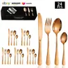 Cubiertos de Acero Inoxidable Transfronterizo de Amazon Cuchillo y Tenedor 1010 Cuchillo, Tenedor y Cuchara de Estilo Occidental Juego de 24 Piezas Cuchillo y Tenedor para Carne Caja de Regalo