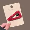 Nuevo Clip para el Cabello de Tela a Cuadros Hecho a Mano Estilo Coreano Pinza Retro para Flequillo que Reduce la Edad Pinza de Pinza Pinza para Mechones Sueltos Lateral Clip Triangular para el Cabello