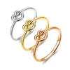 Anillo Candeng de Acero de Titanio con Nudo de Diamante en Forma de Corazón para Niñas, Anillo de Cola Unisex de Acero Inoxidable con Incrustación de Diamante, Estilo Ins