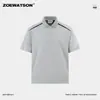 Camisa Polo Transpirable y Fresca de Algodón con Amoníaco Líquido para Hombre Zoewatson Top de Manga Corta con Bloques de Color Estilo Retro Americano para Hombre
