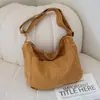 Bolso bandolera Yuezi para mujer, Bolso mensajero de lona literario de gran capacidad, Bolso deportivo casual ligero, Bolso estilo perezoso para estudiante