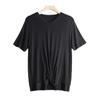 Verano para Mujer Top de Seda Camiseta Sentido del Diseño Dobladillo Kink Color Sólido Casual Combinable Seda de Morera Manga Corta Verano para Mujer