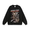 Camiseta de manga corta lavada con personajes de dibujos animados callejeros, muy desgastada, para hombre y mujer, estilo nacional, hip hop, retro, Top de comercio exterior