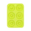 Molde para Donas con 6 Cavidades, Fácil de Desmoldar, Silicona de Grado Alimenticio, Molde Redondo Hueco para Pasteles, Herramientas de Repostería Transfronterizas