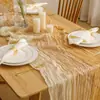 Nuevo camino de mesa de gasa plisada teñido anudado de hilo de Bali transfronterizo, mantel retorcido de color degradado para decoración de bodas y fiestas