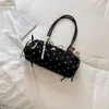 Novo Modelo 2026: Bolsa Única Estilo Coreano com Bolinhas Doces para Axila Feminina, Bolsa Baguete Elegante de Renda com Laço de Ombro Único