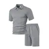 Conjunto de Camisa Polo de Manga Corta para Hombre Estilo Europeo 2026 Verano Nuevo Conjunto Casual de Shorts para Vacaciones