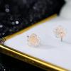 Pendientes de Plata de Ley 999 Flor de Rosa Negra Camelia de Plata Pura Estilo Fresco Femenino Pendientes Retro Chinos