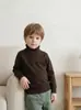Nuevo suéter de lana para niños otoño e invierno 2026, suéter de punto de cuello alto estilo coreano, unisex, suéter cálido de capa base
