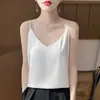 Camisola de Verano para Mujer, Camisola de Acetato, Sexy Escote en V, Chaleco de Satén sin Mangas, Moderno y Versátil