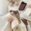 Calcetines de lana para mujer, otoño e invierno, combinación de colores, longitud hasta la mitad de la pantorrilla, calcetines marrones lechosos japoneses, cálidos Maillard con pantuflas peludas